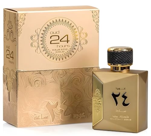 Ard Al Zaafaran Oud 24 Hours Majestic Gold Eau De Parfum Spray for Adults, Evening Fragrance, |4 Ounce Ard Al Zaafaran