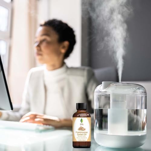 SVA Frankincense Essential Oil - 100% Natural Boswellia Carterii Oil for Aromatherapy and Skin Care - 1 Fl Oz with Dropp