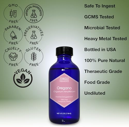 100% Pure Frankincense Essential Oil, Food Grade, for Face and Beauty, by Zongle Therapeutics, 4 OZ | Edible Frankincen