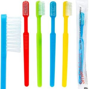 SmileMakers Pre-Pasted Mini Travel Toothbrush Pack for Hotels, Offices & Emergency Kits | SmileMakers Bulk 144 Count Di