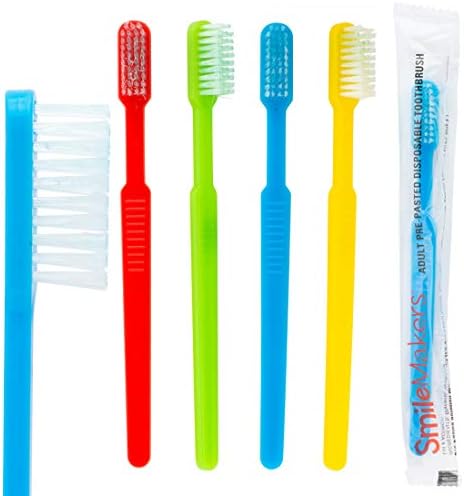 SmileMakers Pre-Pasted Mini Travel Toothbrush Pack for Hotels, Offices & Emergency Kits | SmileMakers Bulk 144 Count Di