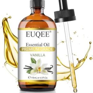 EUQEE Premium Vanilla Essential Oil 118ml for Diffusers and Aromatherapy - 4Fl.Oz EUQEE Vanilla Essential Oil Great fo