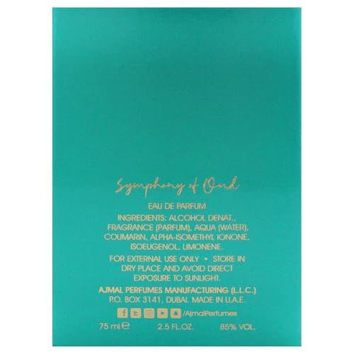 Ajmal Symphony Of Oud for Unisex - Unisex Aromatic EDP Spray for Men and Women