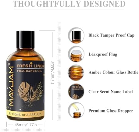 MAYJAM Sandalwood Essential Oil - Pure Fragrance Oil for Diffuser and Soap Candle Making, Ideal for Home and Office, 10