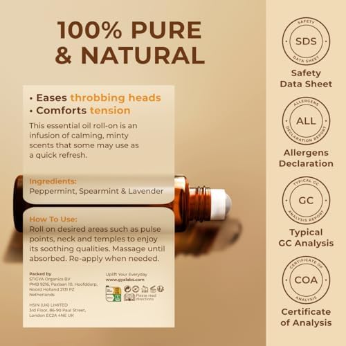 Gya Labs Frankincense & Somali Myrrh Essential Oil Roll On - Convenience - Camping Enthusiasts - Aromatherapy Relief, Cl