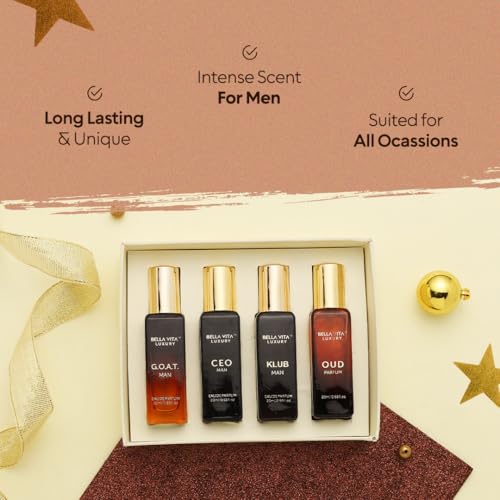 Bella Vita Luxury Long Lasting Perfume Gift Set for Men | Woody, Citrusy, Oud Premium Fragrance Gift Set for Men | Bell