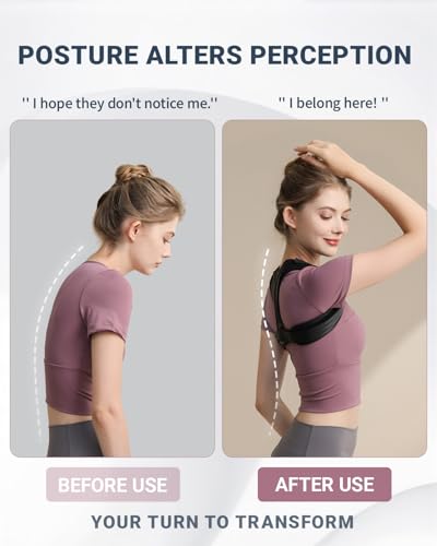 Lightweight Posture Corrector Brace for Upper Back - Women & Men | Adjustable Clavicle Brace for Posture Correction - L