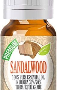 Healing Solutions 10ml Sandalwood Essential Oil for Diffuser and Aromatherapy - CALM AND RELAX - Perfect for Stress Reli