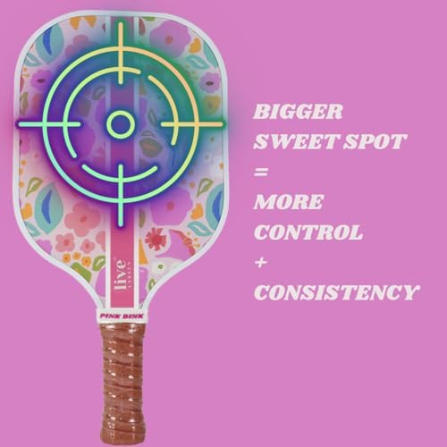 Premium Pickleball Paddle Racket - Durable Fiberglass - Honeycomb Core - Women - Match Play & Practice - Awesome Pop & S