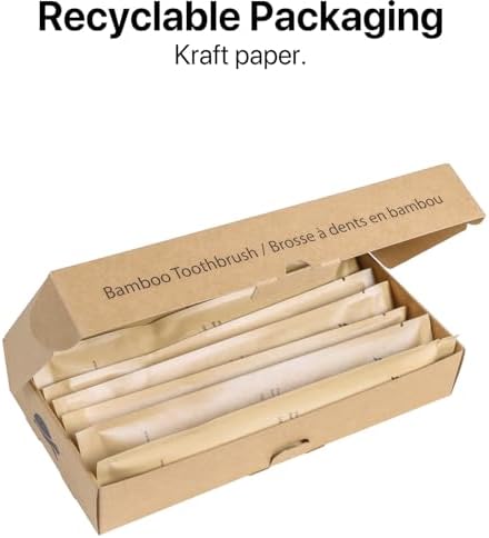 Plant-Based Bristles Soft Bamboo Toothbrushes for Sea Turtles Preservation (10 Pack) | Individually Sealed Sea Turtle F