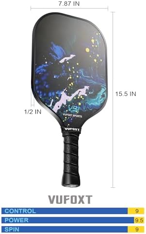 USAPA Approved Carbon Fiber Surface Pickle Ball Paddles Set - Ideal for Beginners' Training and Game (Blue) | Lightweig