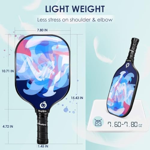 USAPA Approved Lightweight Pickleball Rackets for Casual Players | Durable Fiberglass Surface Picks with Polypropylene