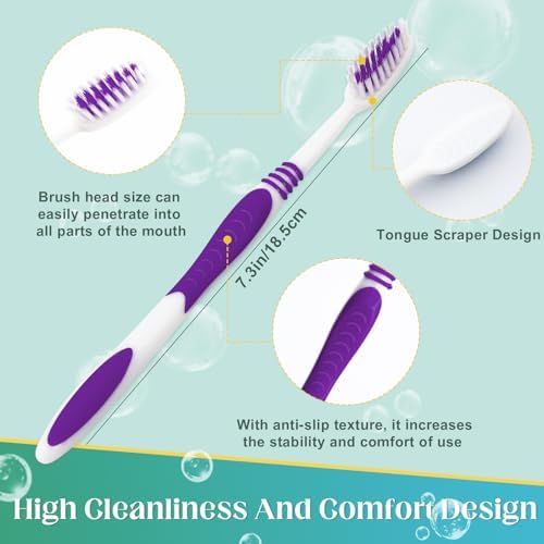 Bulk Disposable Travel Toothbrushes Pack - Soft Bristle Good Cleaning for Kids, Adult & Elderly | 50 Pcs Individually W