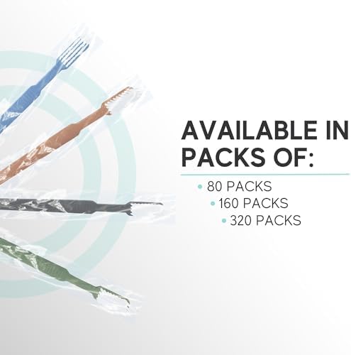Avistar 80 Prepasted Disposable Toothbrushes for Travel and Camping - Single Use Pre Pasted Toothbrushes with Built-in T