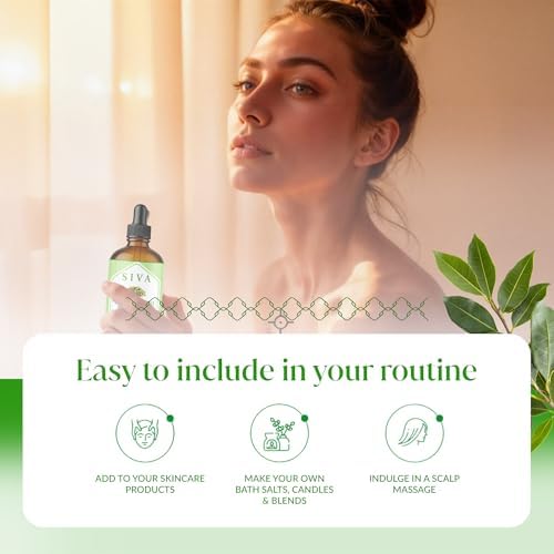 Siva Rosemary Essential Oil - 100% Natural Rosemary Oil – for Skin Care, Hair Care, Aromatherapy - 4 Fl Oz with Dropper