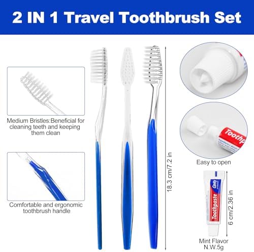20pcs Disposable Toothbrushes with Toothpaste for Travel (Travel Friendly, Portable, Hygienic) | 20pcs Disposable Tooth