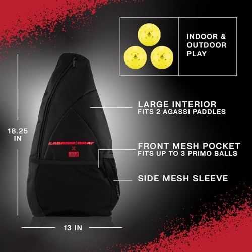 JOOLA Agassi PRO IV 14mm Pickleball Paddle - Carbon Fiber Surface Increases Spin & Control for Experts | JOOLA Agassi P