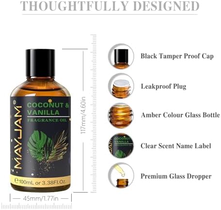 MAYJAM Sandalwood Essential Oil - Pure Fragrance Oil for Diffuser and Soap Candle Making, Ideal for Home and Office, 10
