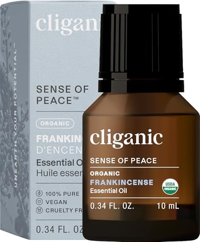Cliganic Organic Frankincense Essential Oil - Boswellia Serrata, 100% Pure Natural Undiluted, for Stress Relief and Rela