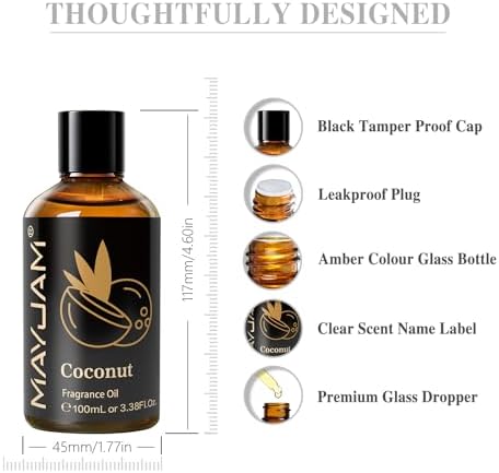 MAYJAM Sandalwood Essential Oil - Pure Fragrance Oil for Diffuser and Soap Candle Making, Ideal for Home and Office, 10