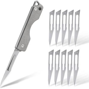 KeyUnity KK01S Titanium Folding Knife, Outdoor Survival Knife for Men & Women, Essential EDC Tool for Hunting, Camping,