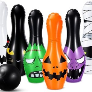 Soulchen Giant Halloween Inflatable Bowling Set for Family Activities