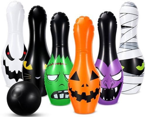 Soulchen Giant Halloween Inflatable Bowling Set for Family Activities
