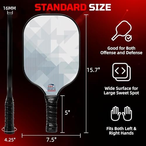 BAGAIL USAPA Approved Pickleball Paddles Set for Traction and Stability | Lightweight BAGAIL Pickleball Rackets with 4