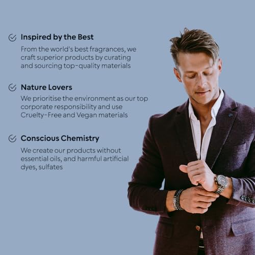 BellaVita Men's Long-Lasting Eau De Parfum | Natural Notes for Men | |4 fl.oz | Fresh Perfume | Oriental Fragrance