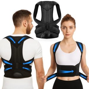 Posture Corrector with Weighted Vest for Women and Men - Full Back Support Shoulder Brace - Adjustable and Breathable De