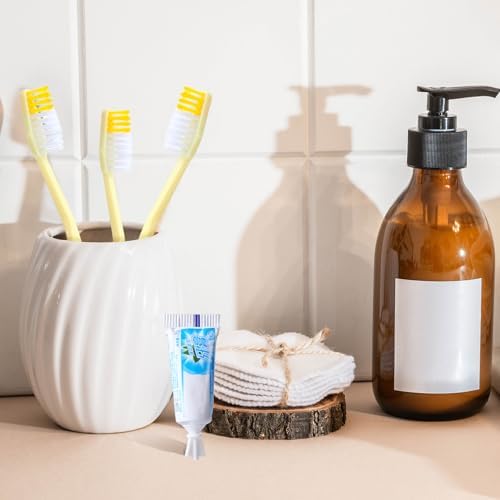 Meekoo 200 Set Disposable Toothbrush with Toothpaste Individually Wrapped Travel Kit for Homeless Nursing Home and Trave