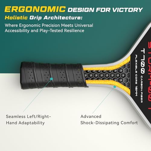 T700 Raw Carbon Fiber Pickleball Paddle for Ultimate Spin & Consistency USAPA ApprovedPremium Pickle Ball Racket with 16