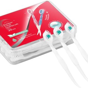 Disposable Mini Toothbrushes with Toothpaste for Travel and On-the-go Use | Portable Peppermint Prepasted Toothbrushes