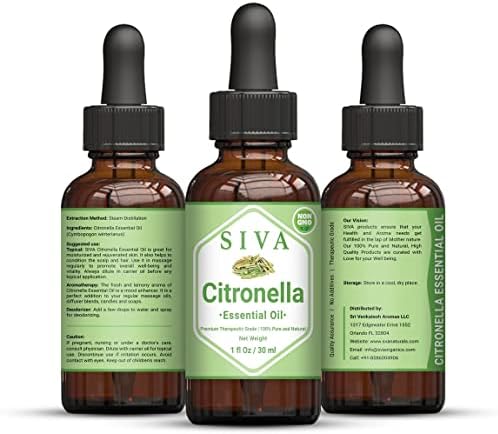 Siva Rosemary Essential Oil - 100% Natural Rosemary Oil – for Skin Care, Hair Care, Aromatherapy - 4 Fl Oz with Dropper