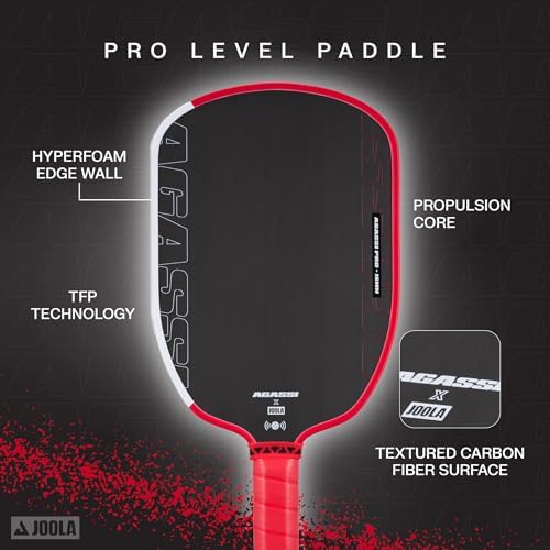 JOOLA Agassi PRO IV 14mm Pickleball Paddle - Carbon Fiber Surface Increases Spin & Control for Experts | JOOLA Agassi P