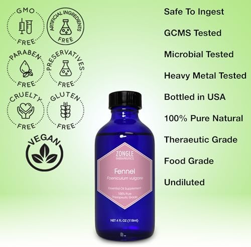 100% Pure Frankincense Essential Oil, Food Grade, for Face and Beauty, by Zongle Therapeutics, 4 OZ | Edible Frankincen