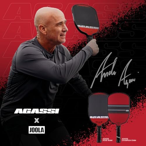 JOOLA Agassi PRO IV 14mm Pickleball Paddle - Carbon Fiber Surface Increases Spin & Control for Experts | JOOLA Agassi P