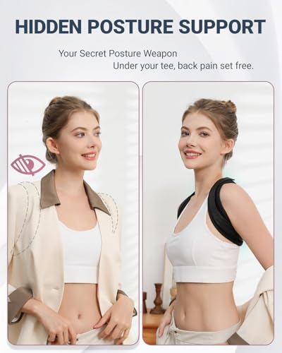 Lightweight Posture Corrector Brace for Upper Back - Women & Men | Adjustable Clavicle Brace for Posture Correction - L