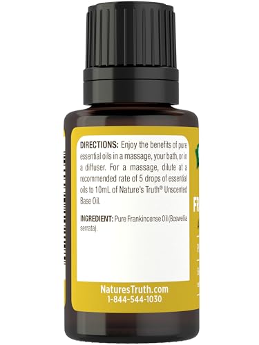 Nature's Truth Frankincense Essential Oil for Diffusers | Pure & Therapeutic Grade, 15 mL | Natural & Undiluted