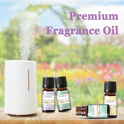 EUQEE Woody Essential Oils Set for Aromatherapy - Pure & Natural Oils - Eucalyptus, Cedarwood, Sandalwood, Frankincense,