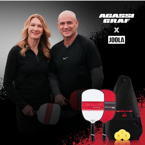 JOOLA Agassi PRO IV 14mm Pickleball Paddle - Carbon Fiber Surface Increases Spin & Control for Experts | JOOLA Agassi P