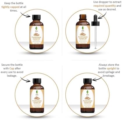 SVA Frankincense Essential Oil - 100% Natural Boswellia Carterii Oil for Aromatherapy and Skin Care - 1 Fl Oz with Dropp