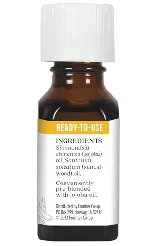 Aura Cacia Sandalwood Essential Oil for Skin Care and Centering Aura Cacia Sandalwood Essential Oil Jojoba Oil 0.5 fl.