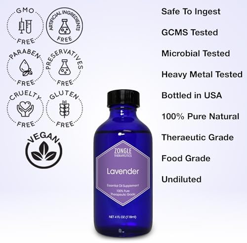 100% Pure Frankincense Essential Oil, Food Grade, for Face and Beauty, by Zongle Therapeutics, 4 OZ | Edible Frankincen