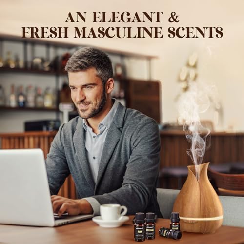 Woody Essential Oils Set for Candle Making & Diffuser - 6x10ML Teakwood, Sandalwood, Cedarwood, Cypress, Forest Pine, F