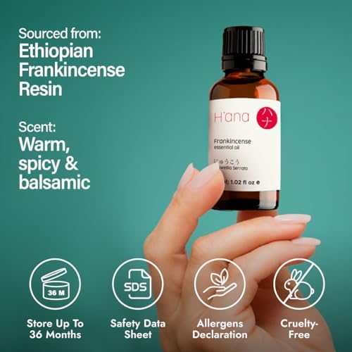 H'ana Sandalwood Essential Oil - 1.02 Fl Oz - for Hair and Skin, Aromatherapy, DIY Soap Making - ClimatePartner Certifie