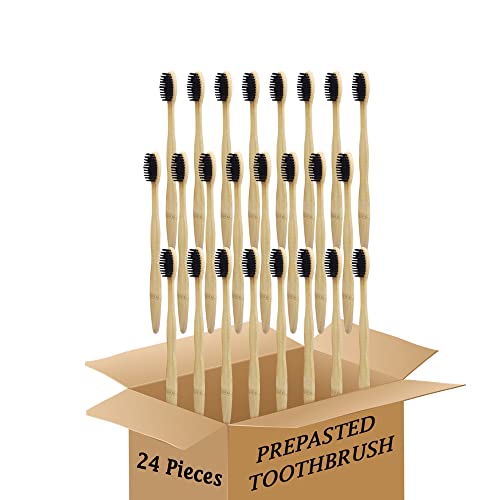 Bamboo Disposable Toothbrush Prepasted Soft Bristles for Travel | Bamboo Toothbrush Prepasted Disposables Oral Hygiene