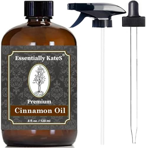 Premium Cinnamon Oil 4 Fl Oz for Cleaning and Aromatherapy - 100% Pure, Natural & Therapeutic - Perfect for Indoor and O