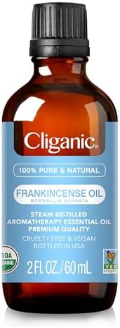 Cliganic Organic Frankincense Essential Oil - Boswellia Serrata, 100% Pure Natural Undiluted, for Stress Relief and Rela