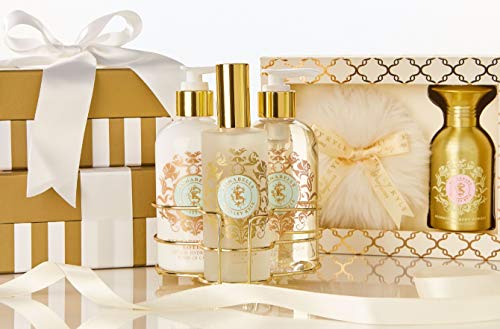 Shelley Kyle Lorelei Mini Gift Set for Women, Travel Size Perfume, Lotion, and Shower Gel, Elegant Cream and Gold Gift B